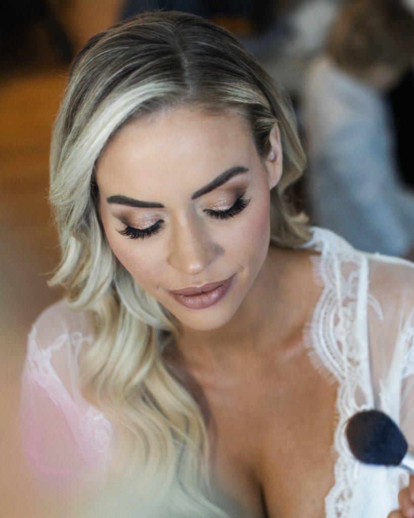 south florida bride with full glam wedding makeup
