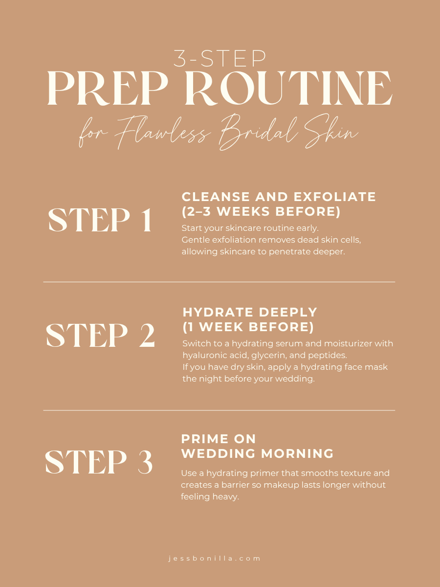 3 step prep routine for natural makeup for weddings