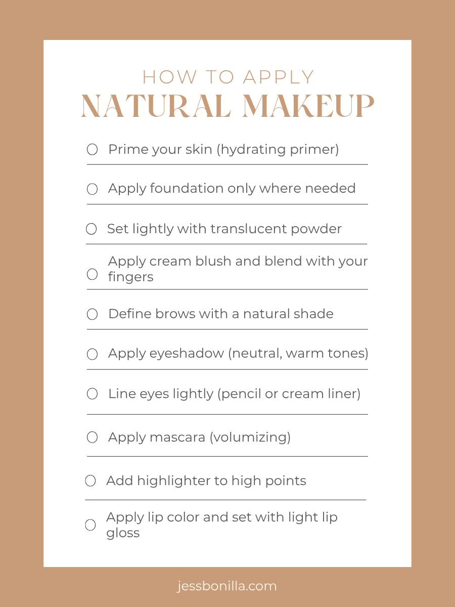 how to apply natural makeup for weddings infographic